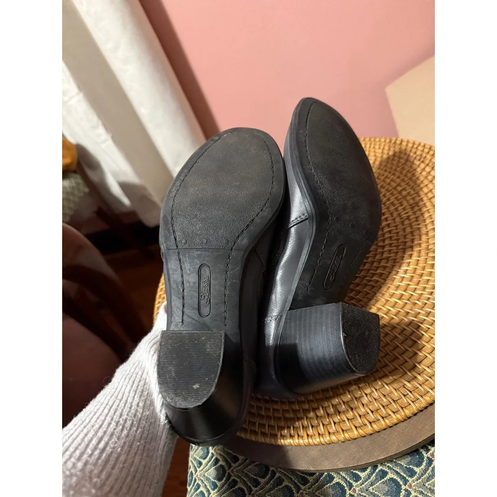 G.H. Bass Tiana Grey Faux Leather Ankle Booties Block Heel Shooties Womens 9M